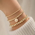 thumbnail image 1 of Turandoss Layered Bracelets for Women Dainty Stackable Gold Beaded Bracelets for Women, 1 of 6