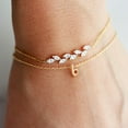 thumbnail image 1 of IEFSHINY Gold Initial Bracelets for Women, 14K Gold Plated Charm Initial Layered Bracelets for Women, Bridesmaid Proposal Gifts, 1 of 6