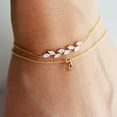 thumbnail image 1 of IEFSHINY Gold Initial Bracelets for Women, 14K Gold Plated Charm Initial Layered Bracelets for Women, Bridesmaid Proposal Gifts, 1 of 6
