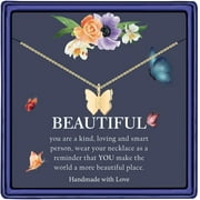 TURANDOSS Gold Initial Butterfly Necklace for Women - 14K Gold Filled Dainty Butterfly Necklace for Women Handmade Initial Letter H Butterfly Choker Necklaces Birthday Gifts Butterfly Jewelry(H)