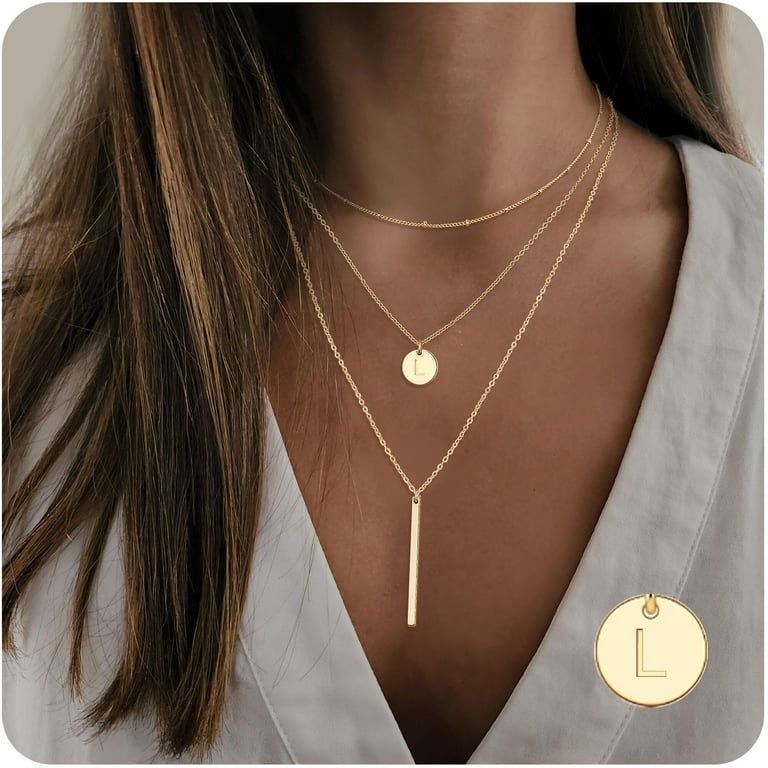 Layered necklace 14k gold discount
