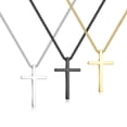 thumbnail image 1 of Turandoss Gold Silver Black Cross Necklaces for Men Boys 3Pcs Stainless Steel Pendant 16-24 inches Chain Jewelry Set Christian Religious Birthday Fathers Day Gifts for Men Husband Dad Son, 1 of 8