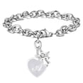thumbnail image 1 of Turandoss Guardian Angel Engraved Initial Charm Bracelet, 8", 1 of 5