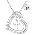 thumbnail image 1 of Turandoss Heart Cross Initial Necklaces for Women Girls Dainty 14K Gold Plated Cubic Zirconia Letter a-z Pendant Jewelry Birthday Teenage Girl Gifts for Little Girls Niece Sister Ages 6-8, 1 of 8