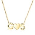 thumbnail image 1 of Turandoss Heart Initial Necklace for Women 14K Gold Plated Dainty 2 Letters A-Z with Heart Personalized Love Pendant Jewelry Birthday Valentine's Day Gifts for Women Girls, 1 of 8