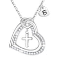 thumbnail image 1 of Turandoss Heart Initial Necklaces for Girls Dainty 14K Gold Plated Cubic Zirconia Letter a-z Cross Pendant Personalized Jewelry Graduation Birthday Gifts for Women Teen Girl Gift Ages 8-10, 1 of 8