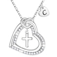 thumbnail image 1 of Turandoss Heart Initial Necklaces for Girls Dainty Hypoallergenic Cubic Zirconia Letter a-z Cross Pendant Jewelry Christian Religious Birthday Teenage Girl Gifts for Little Girls Niece Sister, 1 of 8