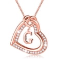 thumbnail image 1 of Turandoss Heart Initial Necklaces for Women 14K Gold Plated Cubic Zirconia Letter a-z Pendant Jewelry Mothers Day Birthday Gifts for Women Mom Wife Girlfriend Teen Girls, 1 of 7