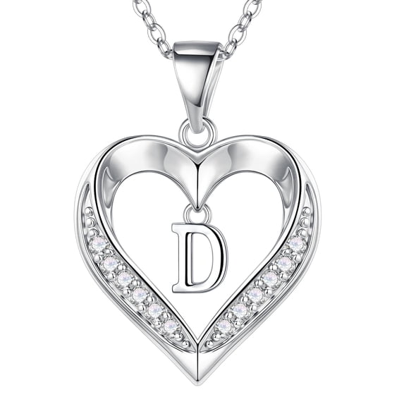 Turandoss Heart Initial Necklaces for Women Dainty 14K Gold Plated CZ Heart Pendant with Tiny Letter A-Z Waterproof Trendy Jewelry Valentine's Day Birthday Gifts for Women Girls
