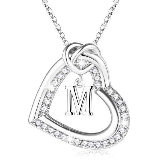 Turandoss Heart Initial Necklaces for Women Girls Dainty 14K Gold Plated Cubic Zirconia Letter a-z Pendant Jewelry Birthday Teenage Girl Gifts for Little Girls Niece Sister Ages 10-12