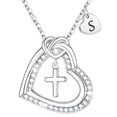 thumbnail image 1 of Turandoss Heart Initial Necklaces for Women Girls Dainty 14K Gold Plated Cubic Zirconia Letter a-z Pendant Jewelry Christian Religious Birthday Gifts for Women Little Girls Daughter Granddaughter, 1 of 8