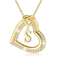 thumbnail image 1 of Turandoss Heart Initial Necklaces for Women Girls Dainty 14K Gold Plated Cubic Zirconia Letter a-z Pendant Jewelry Birthday Gifts for Women Little Girls Daughter Granddaughter, 1 of 7