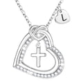 thumbnail image 1 of Turandoss Heart Initial Necklaces for Women Girls Dainty 14K Gold Plated Cubic Zirconia Letter a-z Personalized Adjustable Jewelry Anniversary Birthday First Communion Gifts for Girls, 1 of 8