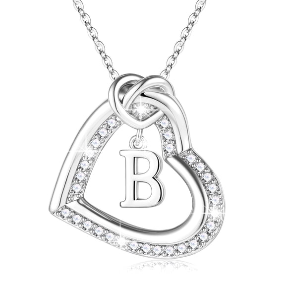 Turandoss Heart Initial Necklaces for Women Girls Dainty 14K Gold Plated Cubic Zirconia Letter a-z Personalized Jewelry Mothers Day Birthday Gifts for Women Teen Girl Gift Ages 8-10