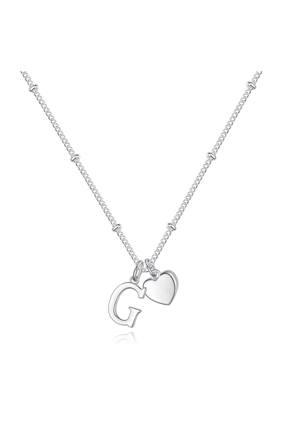 Heart Necklaces for WomenSimple Chain Dainty Choker Necklace Silver Plated Silver Heart Initial E Necklaces Tiny Initial Jewelry Gifts for Women Girls Birthday for Women Girls Her