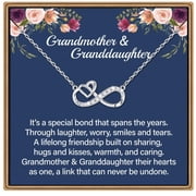 Infinity Heart Necklace Grandma Granddaughter Gifts 925 Sterling Silver Chain 14K White Gold Plated Personalized Jewelry