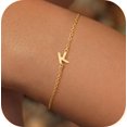thumbnail image 1 of Turandoss Initial Bracelets for Women Girls Jewelry Gifts 18K-Gold-Plated Letter K Initial Bracelet Dainty Bracelets for Women Personalized Initial Bracelets for Women Girls Bridesmaids Jewelry, 1 of 8