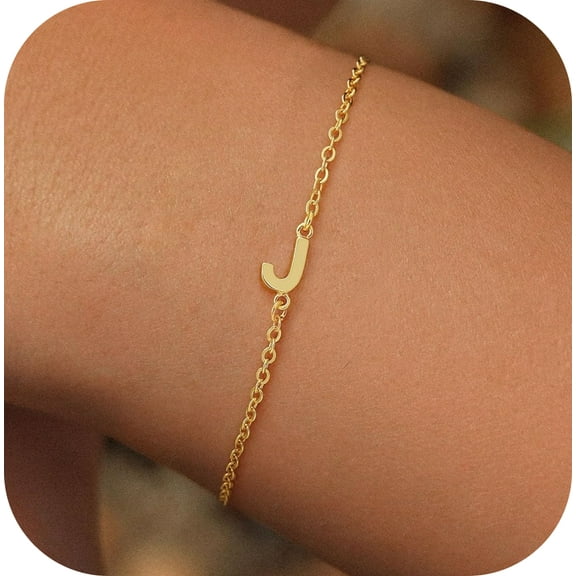 Turandoss Initial Bracelets for Women Girls Jewelry Gifts Letter J Initial Bracelet Dainty Bracelet Jewelry Gifts for Her Bracelets for Women Girls Trendy