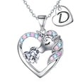 thumbnail image 1 of Turandoss Initial Unicorn Necklace for GirlsCubic Zirconia Heart Pendant D Initial Unicorn Necklace Jewelry Birthday Gifts, 1 of 8