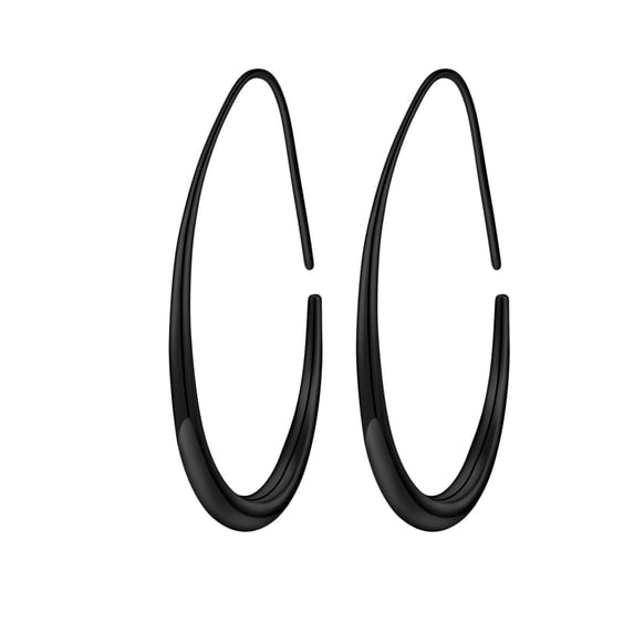 Turandoss 18K Gold Plated Teardrop Chunky Hoop Boho Earrings for Women Trendy Large Oval Pull Through Hoop Hypoallergenic Lightweight Fashion Accessories Jewelry Birthday Gifts for Her Mom Wife Ideas