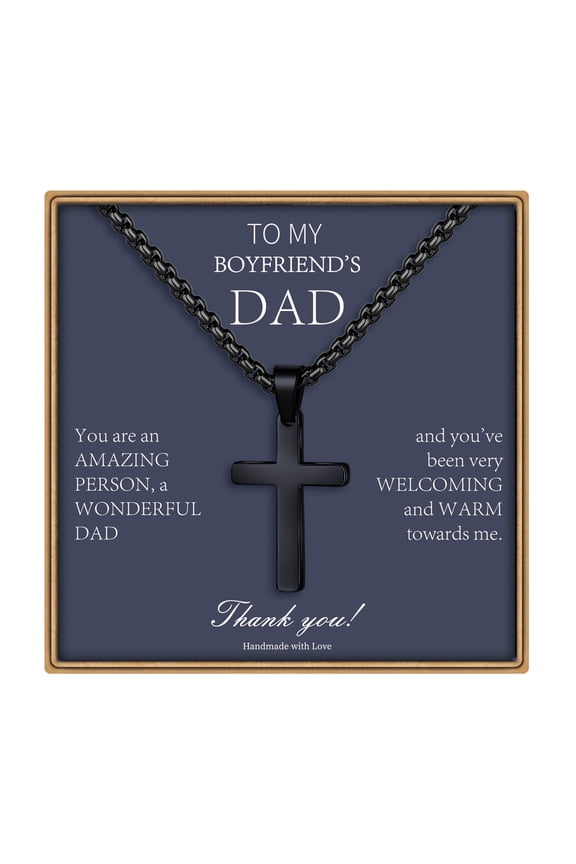 Men's Dad Gifts Necklace Black Cross Necklace for Men's Dad Jewelry Fathers Day Birthday Gifts for Men Boyfriend Husband