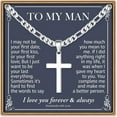 thumbnail image 1 of Turandoss Necklace Gifts for ManCross Necklace for Men Husband Silver Mens Cross Jewelry Gifts for Him Anniversary Christian Birthday Gifts for Him Husband Cross Figaro Chain for Men Husband, 1 of 8