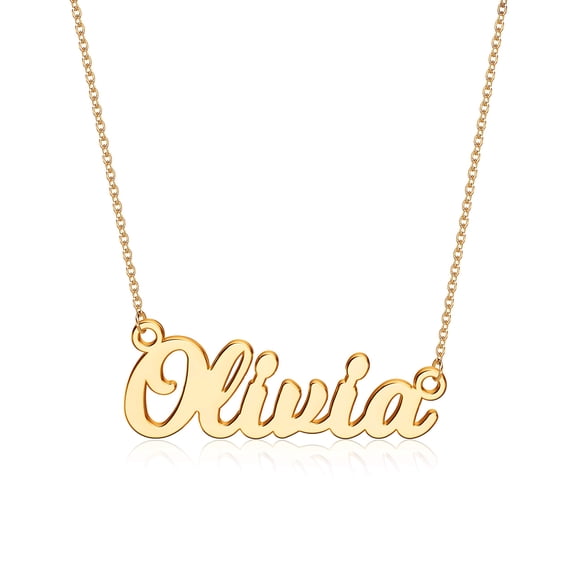 Turandoss Olivia Necklace Gold Custom Name Necklace Personalized 14K Gold Plated Olivia Necklace Personalized Gifts for Women