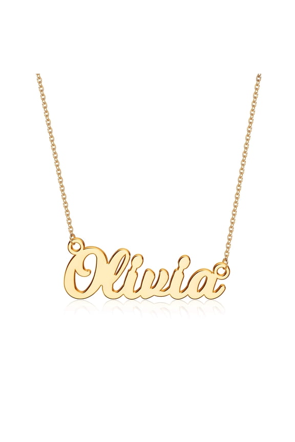 Olivia Necklace Gold Custom Name Necklace Personalized 14K Gold Plated Olivia Necklace Personalized Gifts for Women