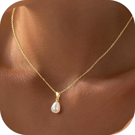 Turandoss Pearl Necklaces for Women GirlsDainty Gold Pearl Choker Pendant Necklace for Women Trendy Simple Elegant Gold Bridal Wedding Necklace for Womens Jewelry Bridesmaid Proposal Gifts