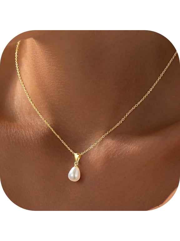 Pearl Necklaces for Women GirlsDainty Gold Pearl Choker Pendant Necklace for Women Trendy Simple Elegant Gold Bridal Wedding Necklace for Womens Jewelry Bridesmaid Proposal Gifts