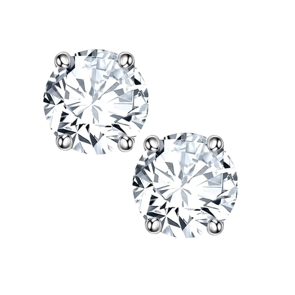 Turandoss S925 Sterling Silver Birthstone Earrings for Women 0.8Ct White Topaz Hypoallergenic Diamond Stud Personalized April Birthday Jewelrys Gifts for Women Trendy