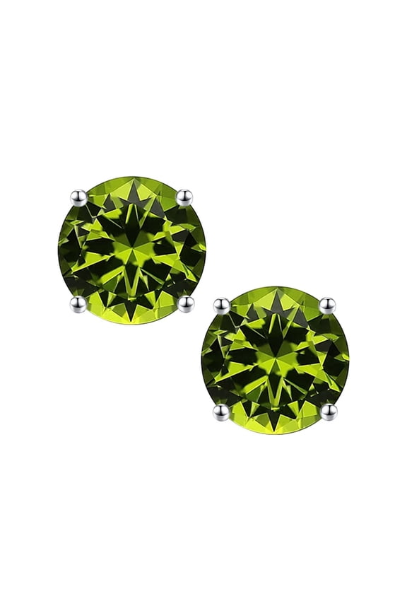 S925 Sterling Silver Birthstone Stud Earrings for Women Personalized 0.8Ct Peridot Hypoallergenic August Birthday Jewelrys Gifts for Women Wife Girlfriend