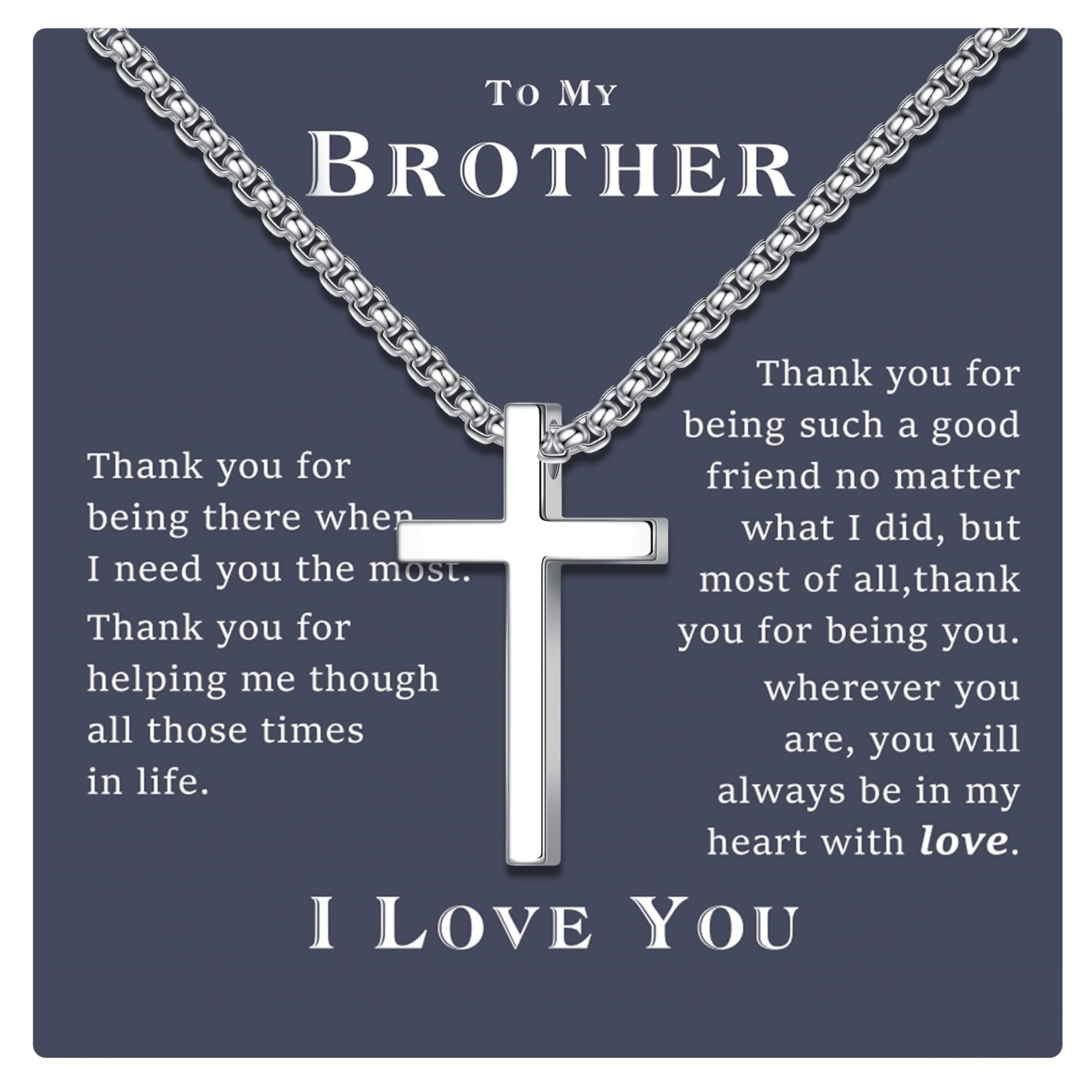 Turandoss S925 Sterling Silver Cross Necklace for Men 18K Silver Plated 22 inch Diamond Cut Chain Mens Jewelry Christian Religious Anniversary Birthday Gifts for Men Boys Brother