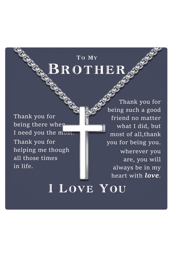 S925 Sterling Silver Cross Necklace for Men 18K Silver Plated 22 inch Diamond Cut Chain Mens Jewelry Christian Religious Anniversary Birthday Gifts for Men Boys Brother