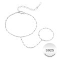 thumbnail image 1 of Turandoss S925 Sterling Silver Hand Chain Bracelet for Women Dainty Finger Lips Rings Chain Bracelets for Women Sterling Silver Jewelry Gifts for Women Her, 1 of 8