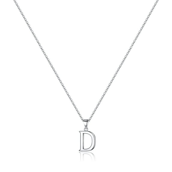 Turandoss S925 Sterling Silver Initial Necklace for Women Girls Dainty Hypoallergenic Initial Necklace S925 Sterling Silver Necklaces for Women Trend Jewelry Birthday Gifts for Women(D)