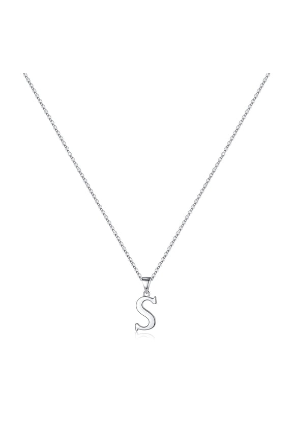 S925 Sterling Silver Initial Necklace for Women Girls Dainty Hypoallergenic Necklace Trend Jewelry Fashion Accessories Valentines Day Birthday Gifts for Women Girls Her