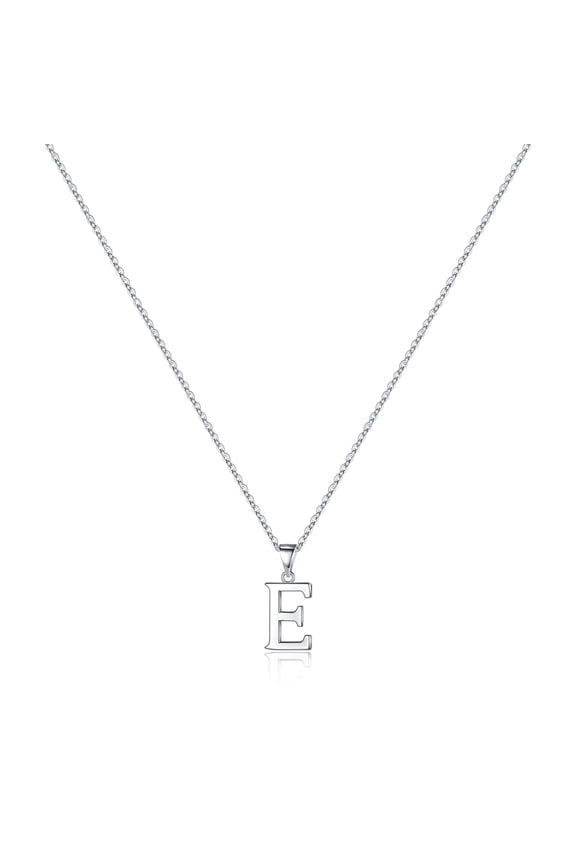 S925 Sterling Silver Initial Necklace for Women Girls Dainty Initial Neckalce Hypallergenic S925 Sterling Silver Necklaces for Women Trend Jewelry Birthday Gifts for Women Her(E)