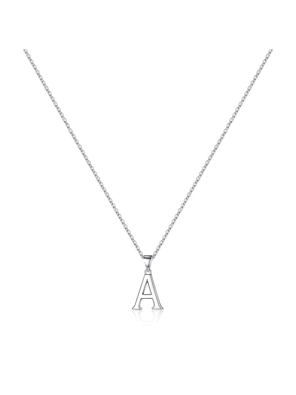 S925 Sterling Silver Initial Necklaces for Women Dainty Tiny Letter Pendant Trend Jewelry Birthday Teacher Appreciation Mothers Day Graduation Gifts for Her Mom Kids Teen Girls Wife Ideas