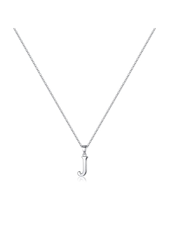 S925 Sterling Silver Initial Necklaces for Women Girls Dainty Initial Neckalce S925 Sterling Silver Necklaces for Women Trend Jewelry Birthday Gifts for Women Girls Her(J)