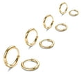 thumbnail image 1 of Turandoss Small Hoop Huggie Earrings for Women Hypoallergenic 14K Gold Plated Surgical Steel Cartilage Nose Earring for Sensitive Ears Womens Jewelry Trendy Earring Sets Stack for Multiple Piercing, 1 of 9
