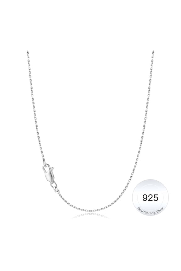 Solid 925 Sterling Silver Chain Necklace for Women 1.2mm Cable Chain Necklace Shiny Sturdy Hypoallergenic Chain Necklaces 16-24 inches Dainty Silver Jewelry Birthday Gifts for Women Her