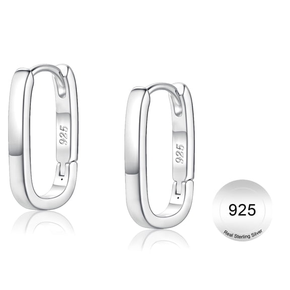 Turandoss Solid 925 Sterling Silver Earrings for Women Dainty Small Chunky Thick Huggie Hoop Earrings Hypoallergenic Jewelry Gifts for Women Teen Girls Trendy