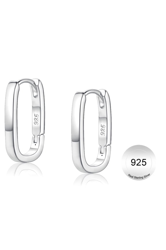 Solid 925 Sterling Silver Earrings for Women Dainty Small Chunky Thick Huggie Hoop Earrings Hypoallergenic Jewelry Gifts for Women Teen Girls Trendy
