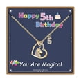 thumbnail image 1 of Turandoss Unicorn Necklace 14K Gold Plated Heart Pendant With Colorful Cz Crystals Birthday Gifts for 5 Year Old Girls, 1 of 8