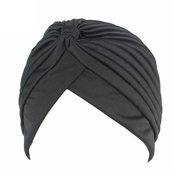 Turban Cap Solid Color Cross Shape Headdress Brimless Pure Color Beanie Headwrap Party Accessories