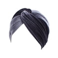thumbnail image 1 of Turban Cap Solid Color Cross Shape Lady Stretchy No Brim Indian Turban Hat for Spring Autumn Winter, 1 of 8