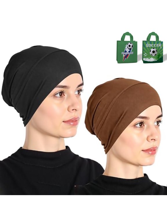 Turban Cap for Women Soft Stretch - Breathable Skull Cap for Running Hiking, Thin Head Wrap, One Size -B
