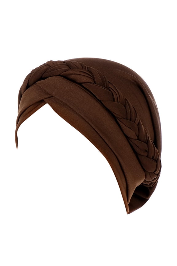 Turban Caps for Women Braid Hair Cover Wrap Hat African Beanie Twist Headscarf Chemo Cancer Cap Pre-Tied Twisted Braid Headwraps for Women