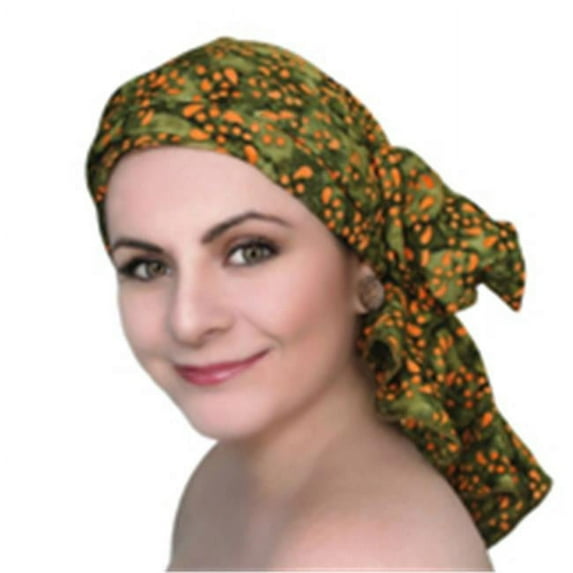 Turban Diva-103-49 Batik Turban Set-Olive Orange